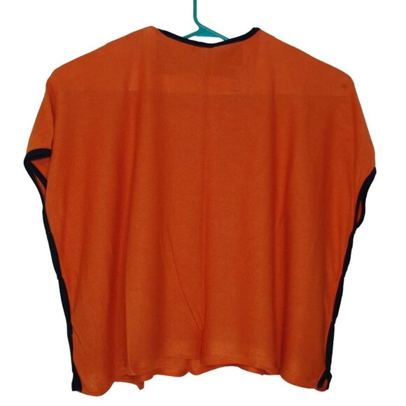 Lauren Ralph Lauren Orange Oversized Boxed Side Button Sweater Small Fit Like 1X - Picture 2 of 11